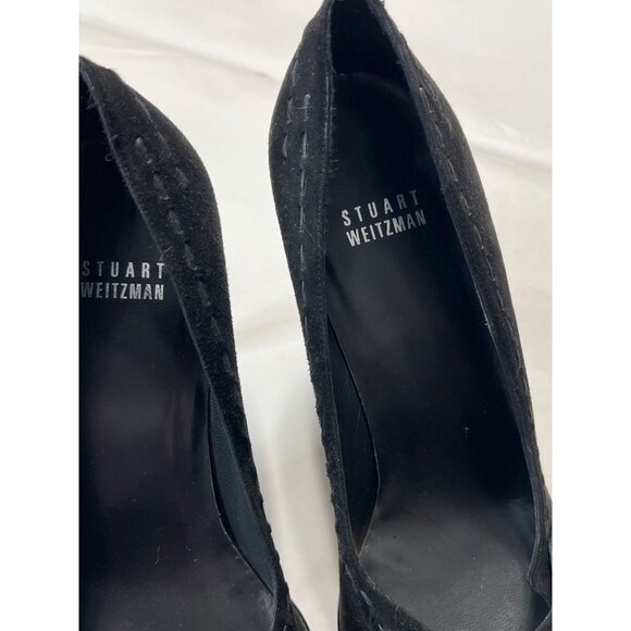Stuart Weitzman Womens Suede Mary Jane Pumps Size 8.5 Black - Picture 7 of 10